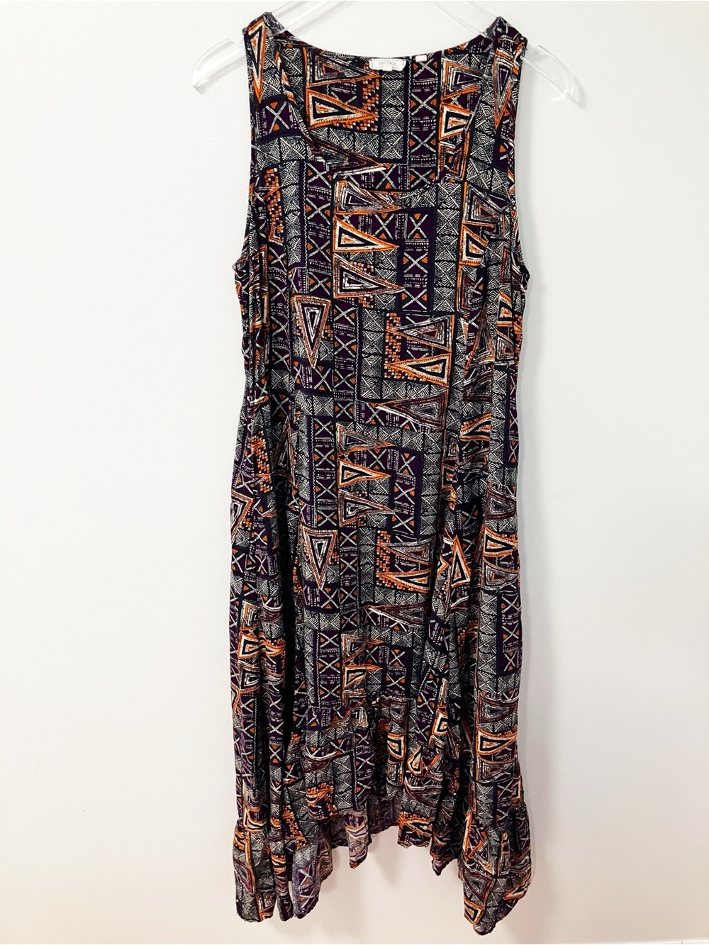 Fat Face | Multicolor Midi Tank Dress 12 Artsy Aztec Boho Festival Flowy Summer